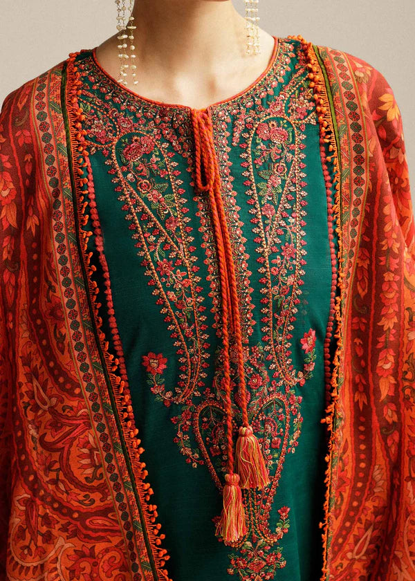Lawn-3PC Embroidered with Digital Printed Jacquard Dupatta-5113