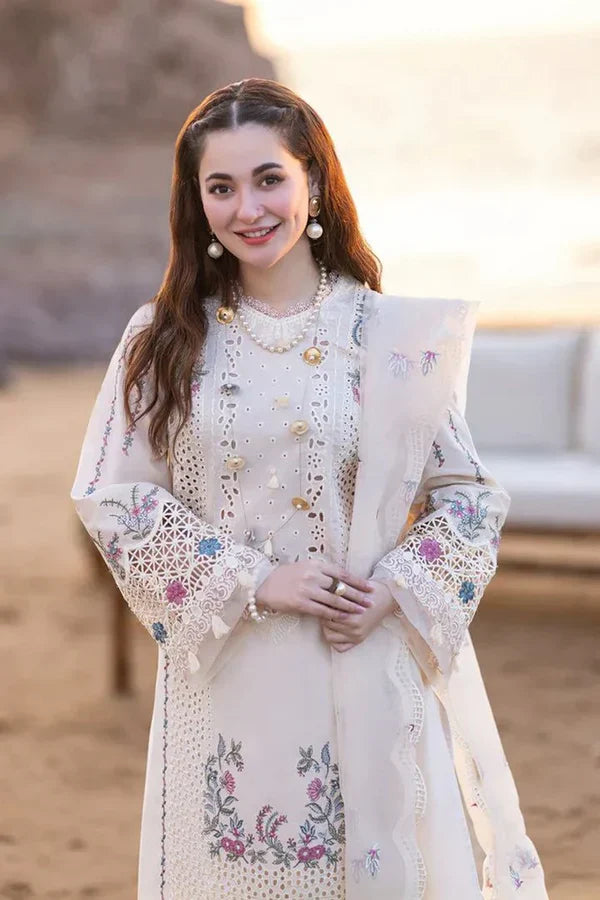 3PC Lawn Embroidered Shirt With Organza Embroidered Dupatta- 5013