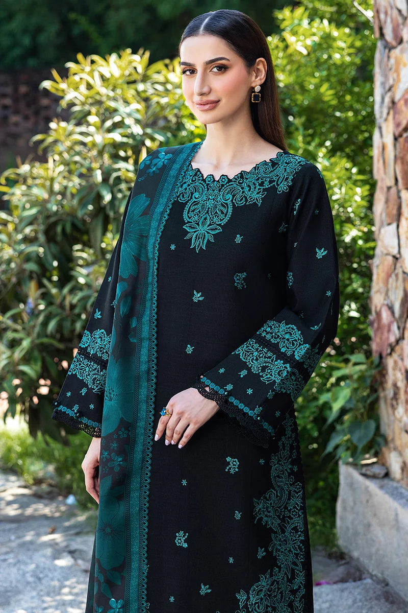 Lawn-3PC Embroidered Shirt with Digital Printed Jauqard Dupatta- 5098