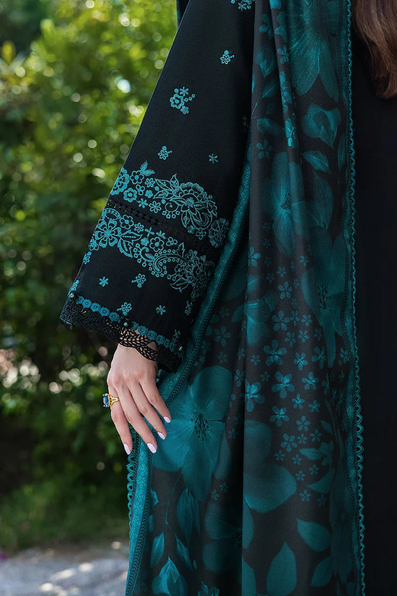 Lawn-3PC Embroidered Shirt with Digital Printed Jauqard Dupatta- 5098