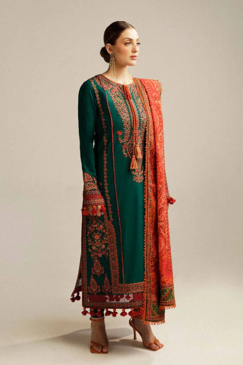 Lawn-3PC Embroidered with Digital Printed Jacquard Dupatta-5113