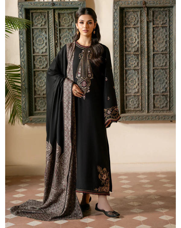 Lawn-3PC Embroidered Shirt with Digital Printed Jauqard Dupatta- 5011