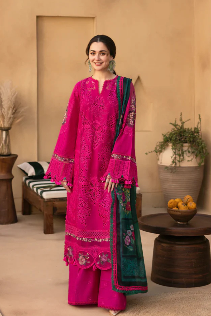 3PC Lawn Embroidered Shirt With Digital Printed Jacquard Dupatta- 5038