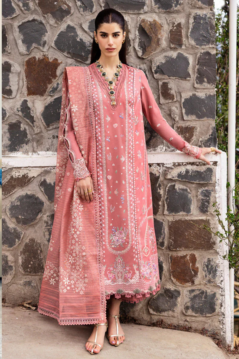QALAMQAR-UNSTITCHED 3PC LAWN EMBROIDERED SUIT-PK-4213