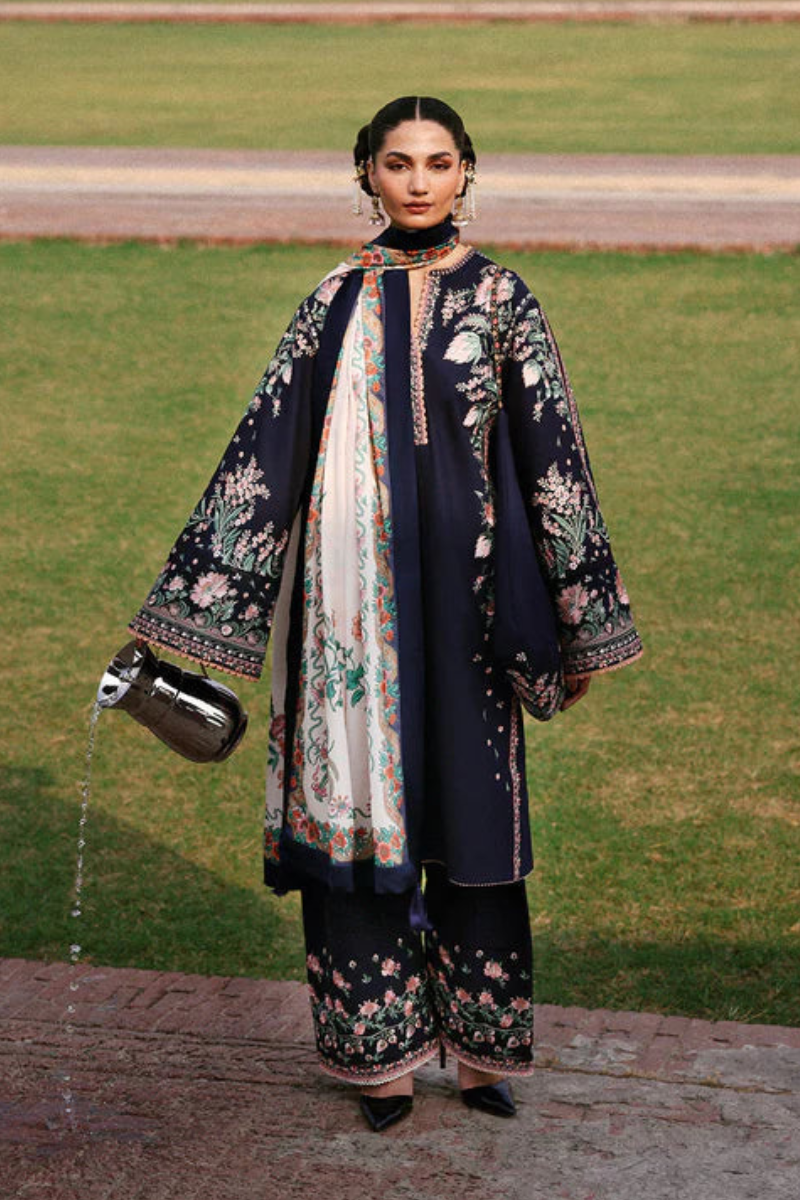 Lawn-3PC Embroidered Shirt With Digital Printed Jauqard Dupatta-5077