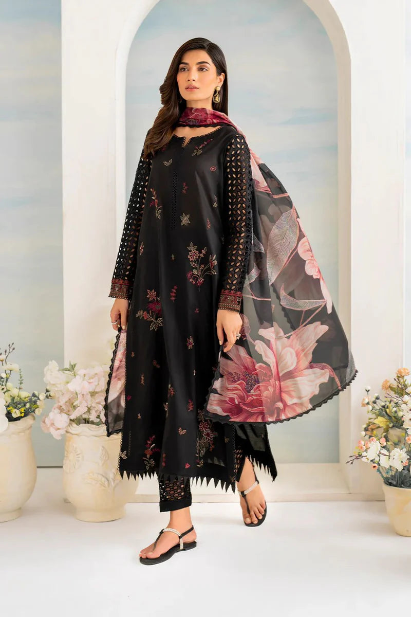 Lawn-3PC Embroidered with Digital Printed Jacquard Dupatta-5074